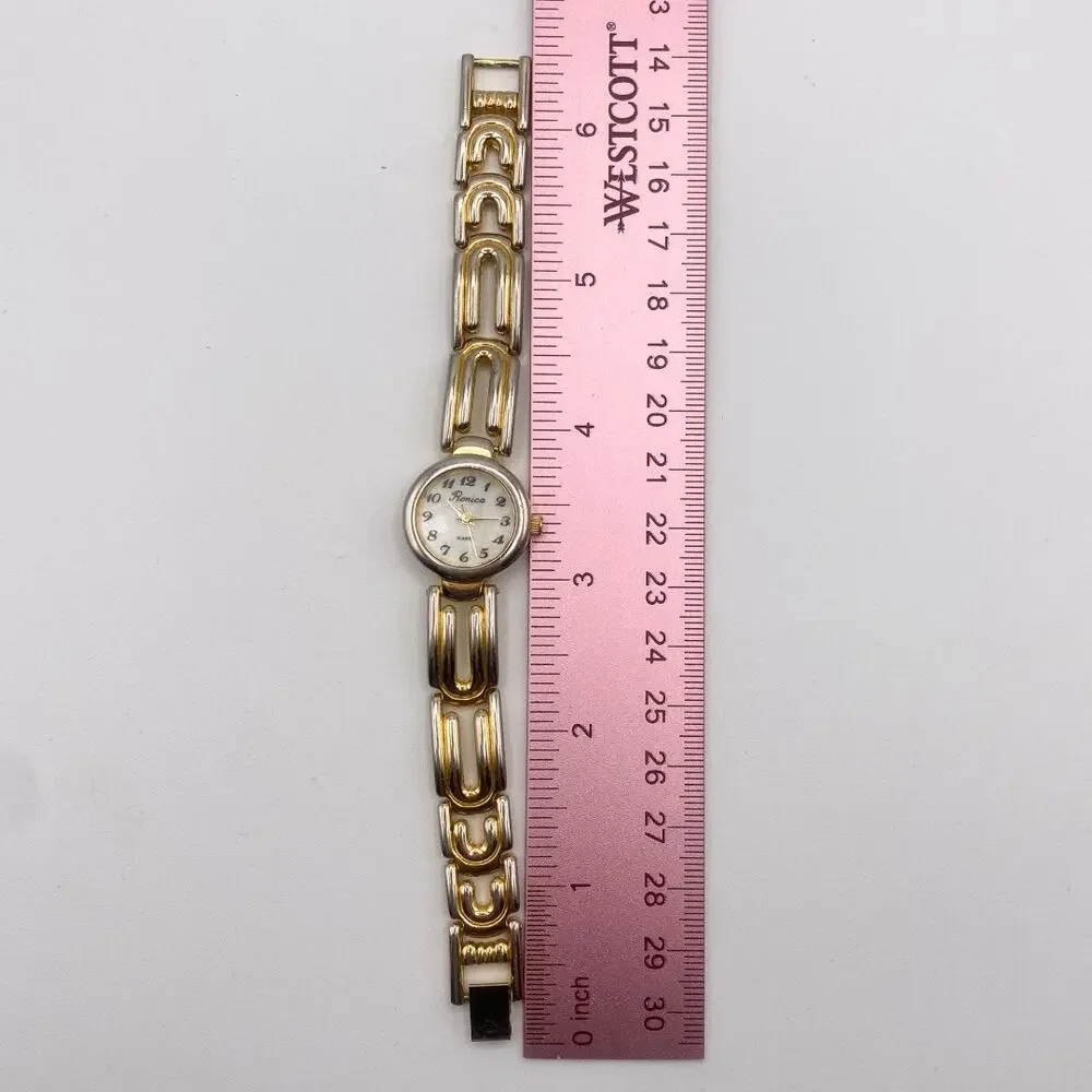 Vintage Ronica Gold Tone Bracelet Watch 6.5”